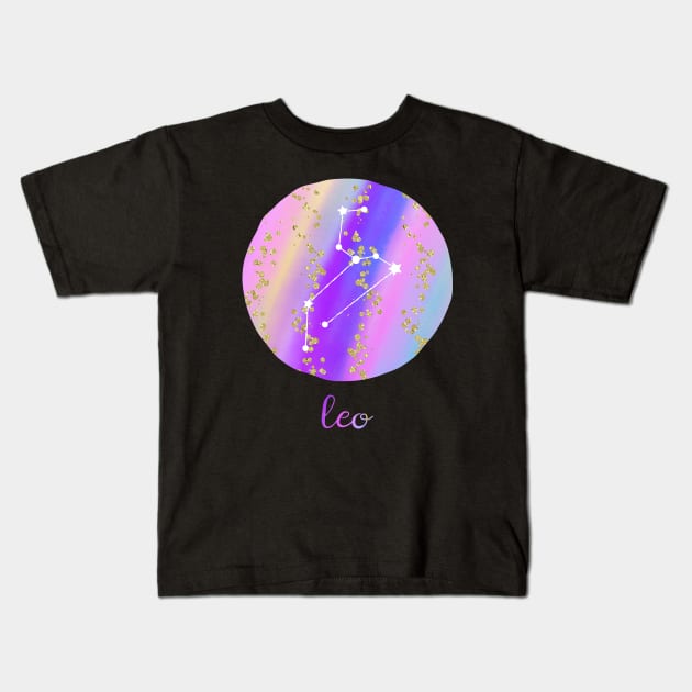 Leo sign Kids T-Shirt by tortagialla